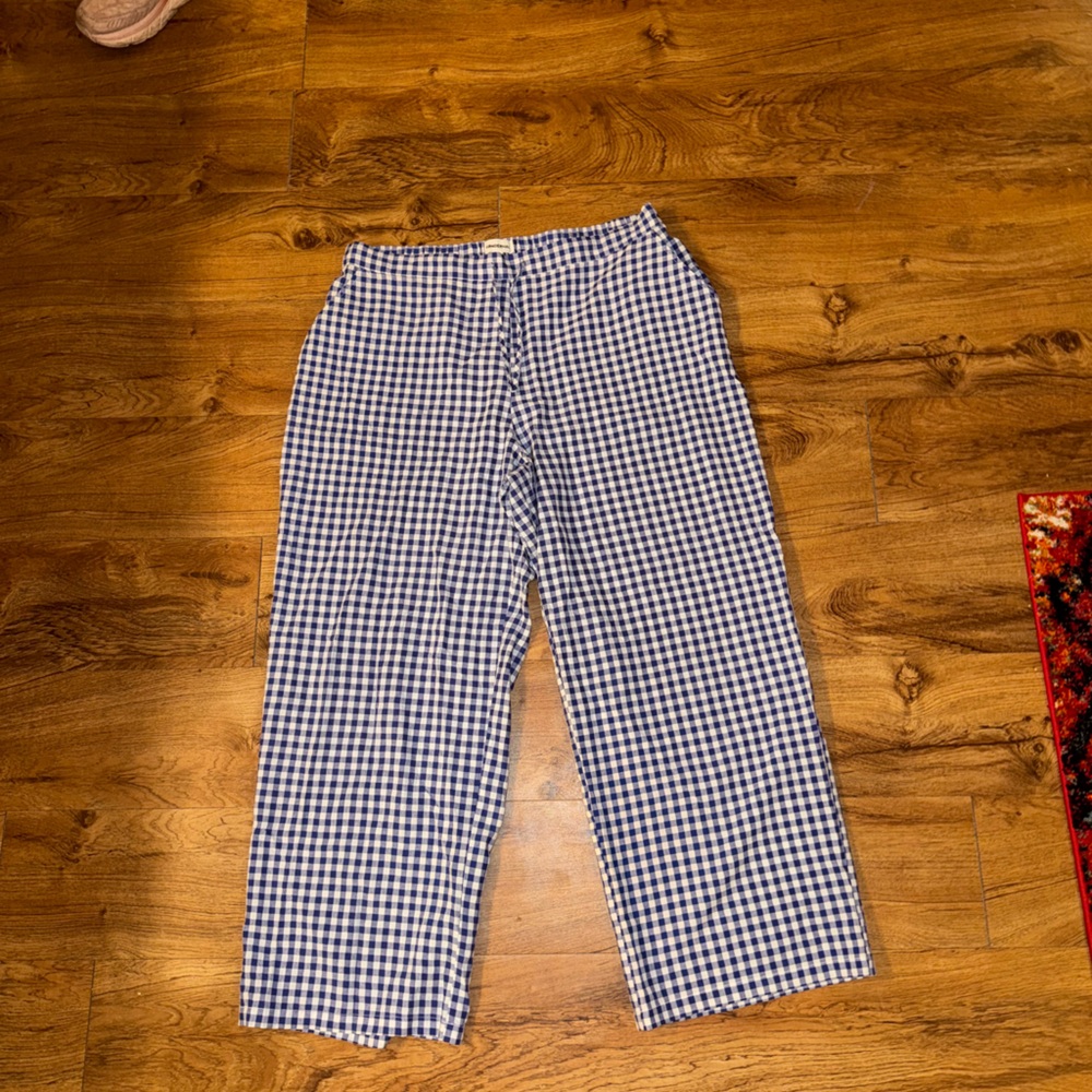 Sonderhaus Perfect Blue and White Checkered Wide Leg Pants